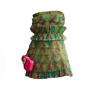 Anthropologie - Mynah’s Reynu Taandon Tiered Tulle Mini Dress - Green